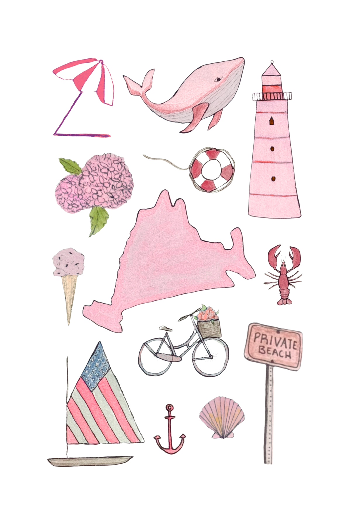 Martha's Vineyard Pink Collage