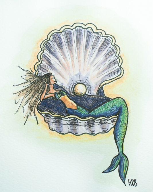 Pearl Mermaid Notecard