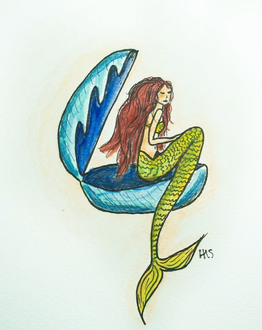 Clamshell Mermaid Notecard