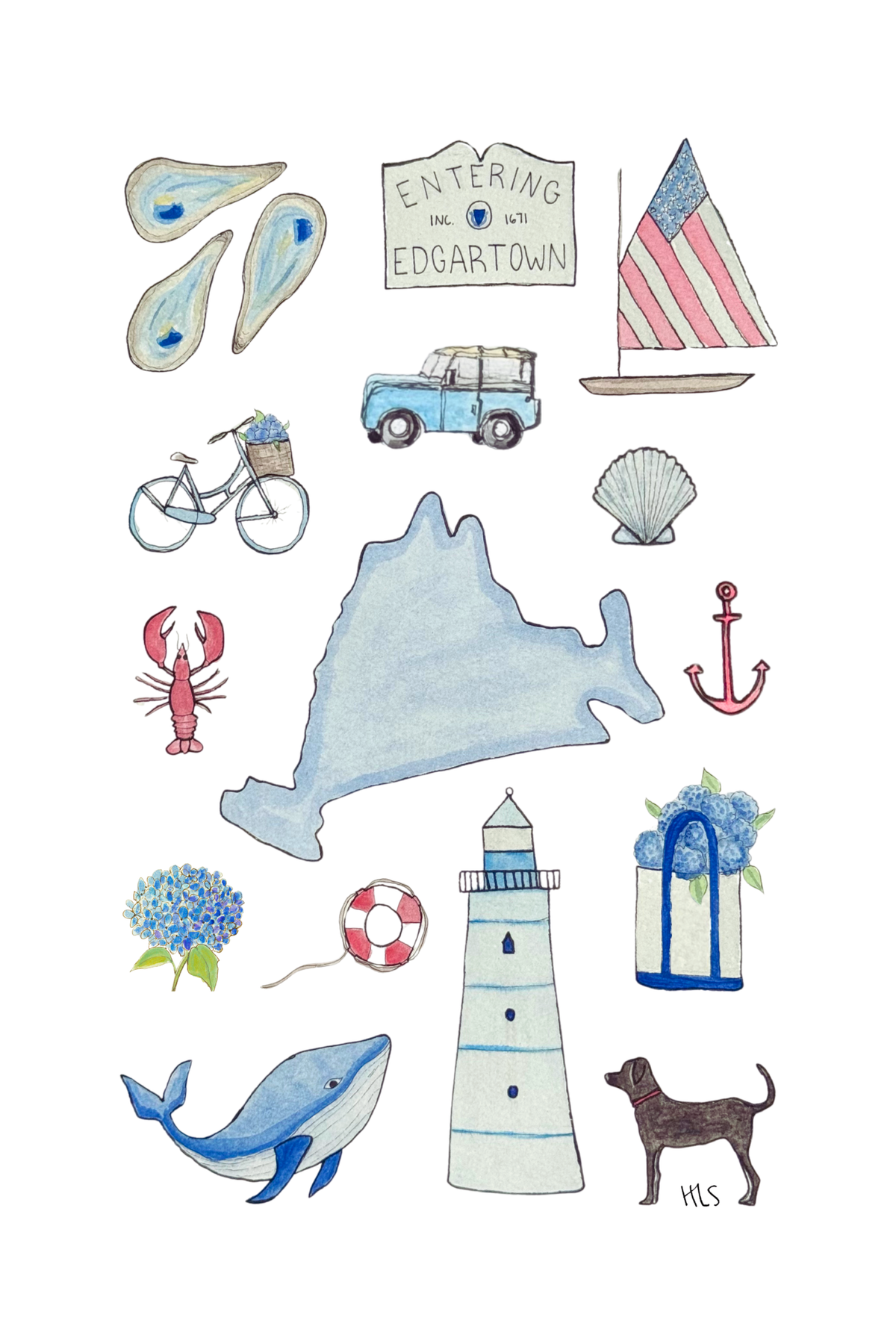Martha's Vineyard Multi-Colored Collage