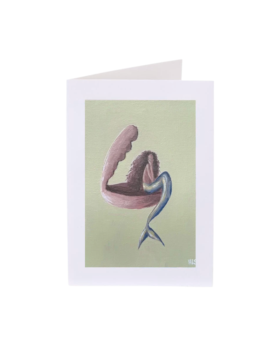 Pink Clamshell Mermaid Notecard