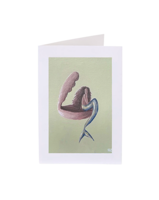 Pink Clamshell Mermaid Notecard
